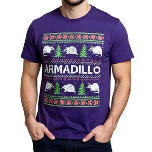Unisex Armadillo Christmas T-Shirt‎ Purple L